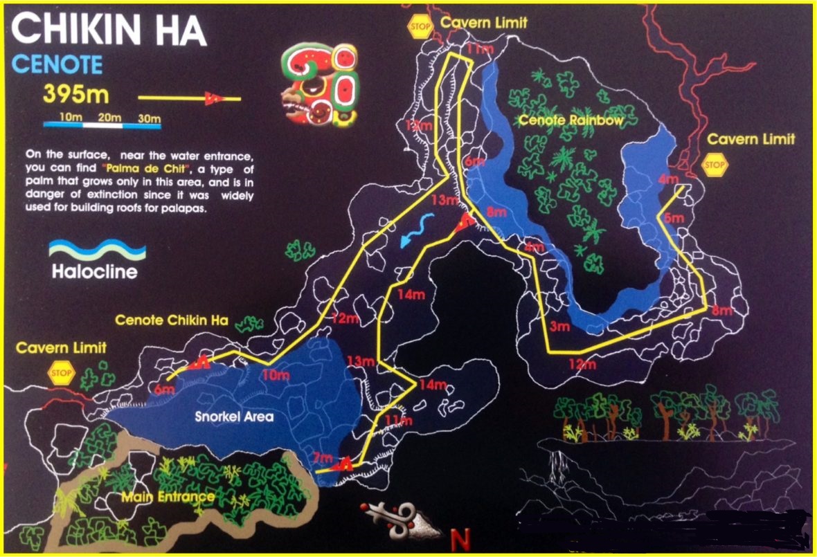 Dive Map of Cenote Chikin Ha